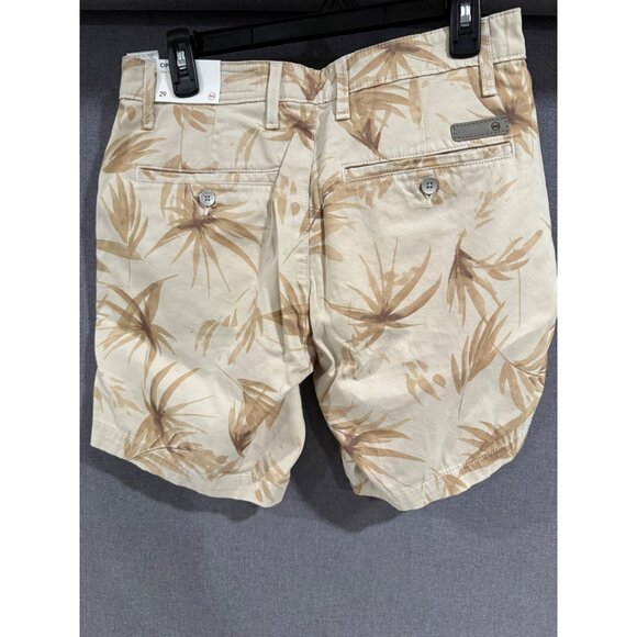 AG Mens Slim Cipher Shorts Palm Print Beige 29 - Picture 2 of 5